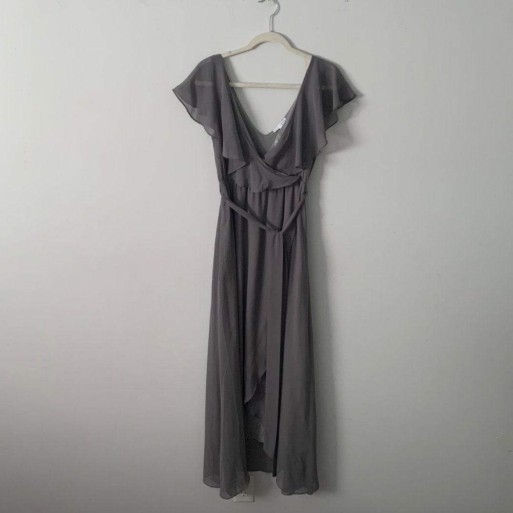 Grey Maxi Wrap Dress - Picture 1 of 2